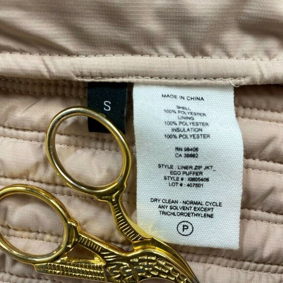 Theory Size Small Puffer Jacket Light Dusty Rose Quilted - Picture 9 of 9